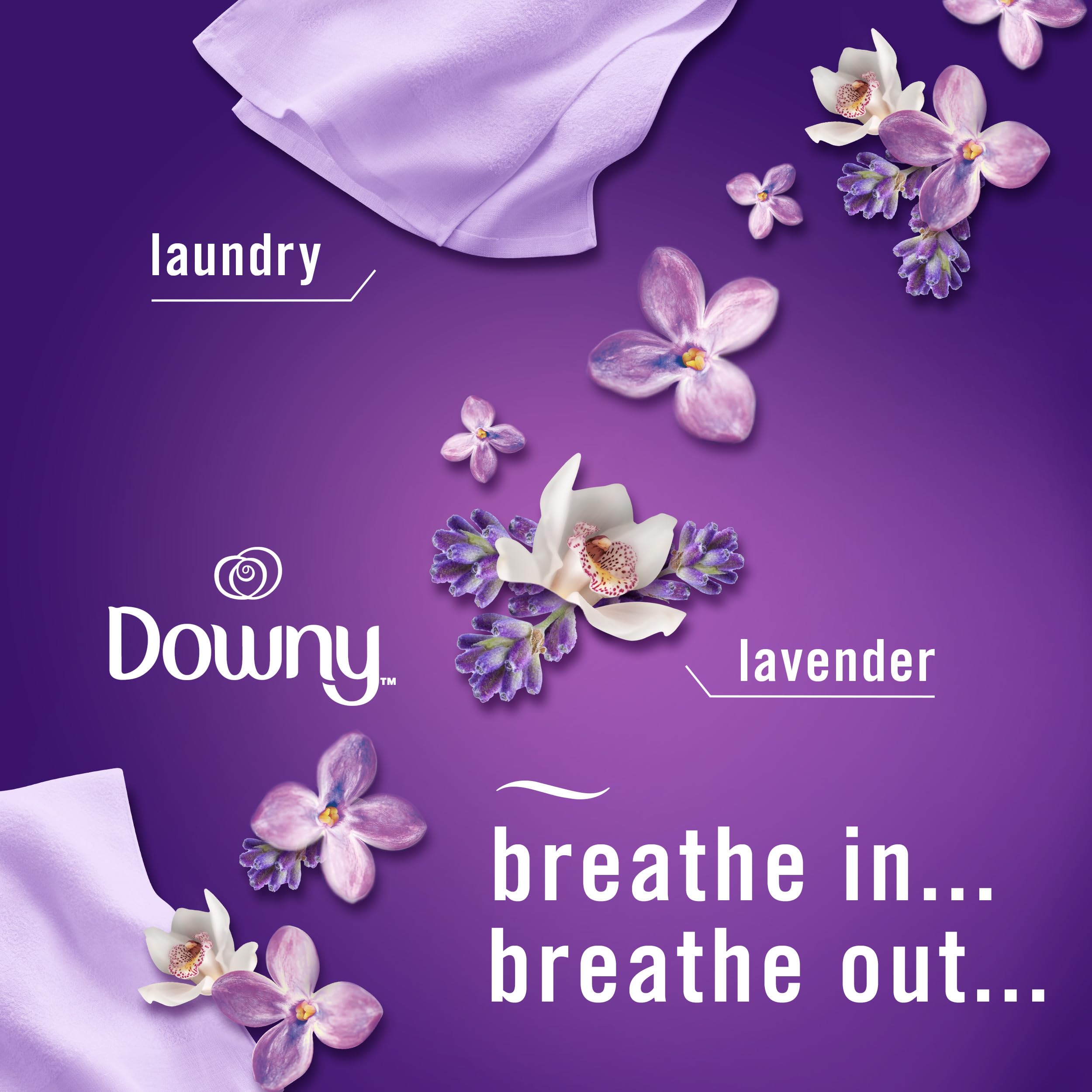 Febreze Air Mist Lavender flowers releasing calm, floral notes in bedrooms.