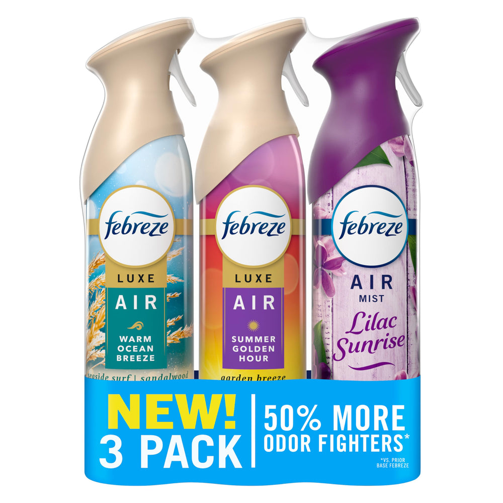 Febreze Air Mist Lilac Sunrise bottle pour captures fresh floral scent for any room.