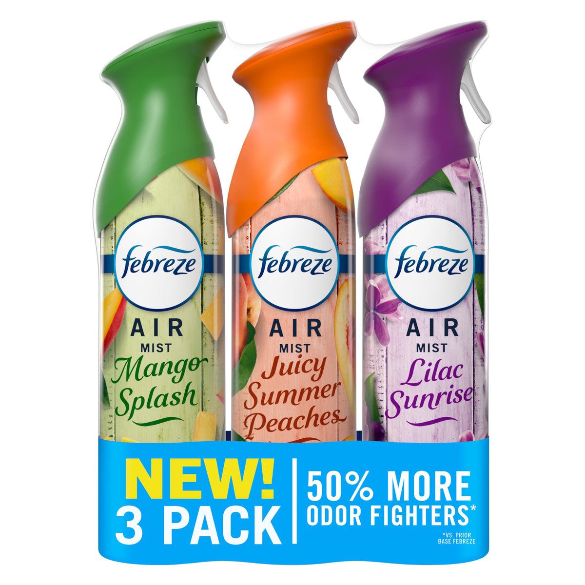 Febreze Air Mist Lilac Sunrise bottle releases fresh scent in airy mist