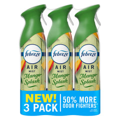 Febreze Air Mist Mango Splash bottle ready for quick odor control in any room.