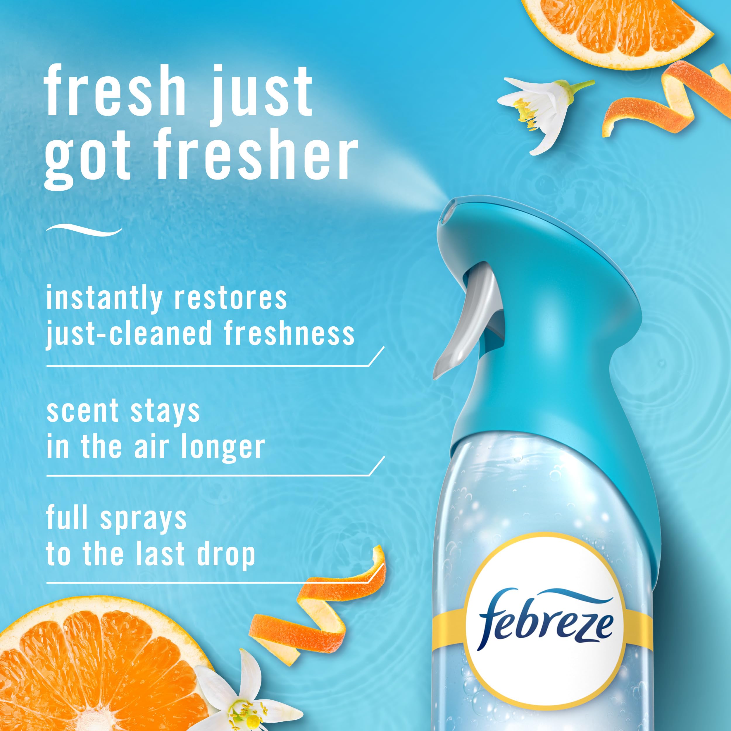Febreze Air Mist Mood Mix in bathroom scene neutralizes bathroom smells on contact