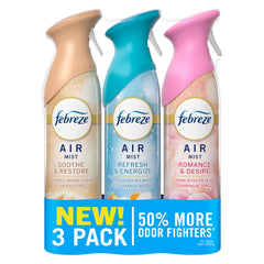 Febreze Air Mist Mood Mix bottle shows long-lasting odor control for any room