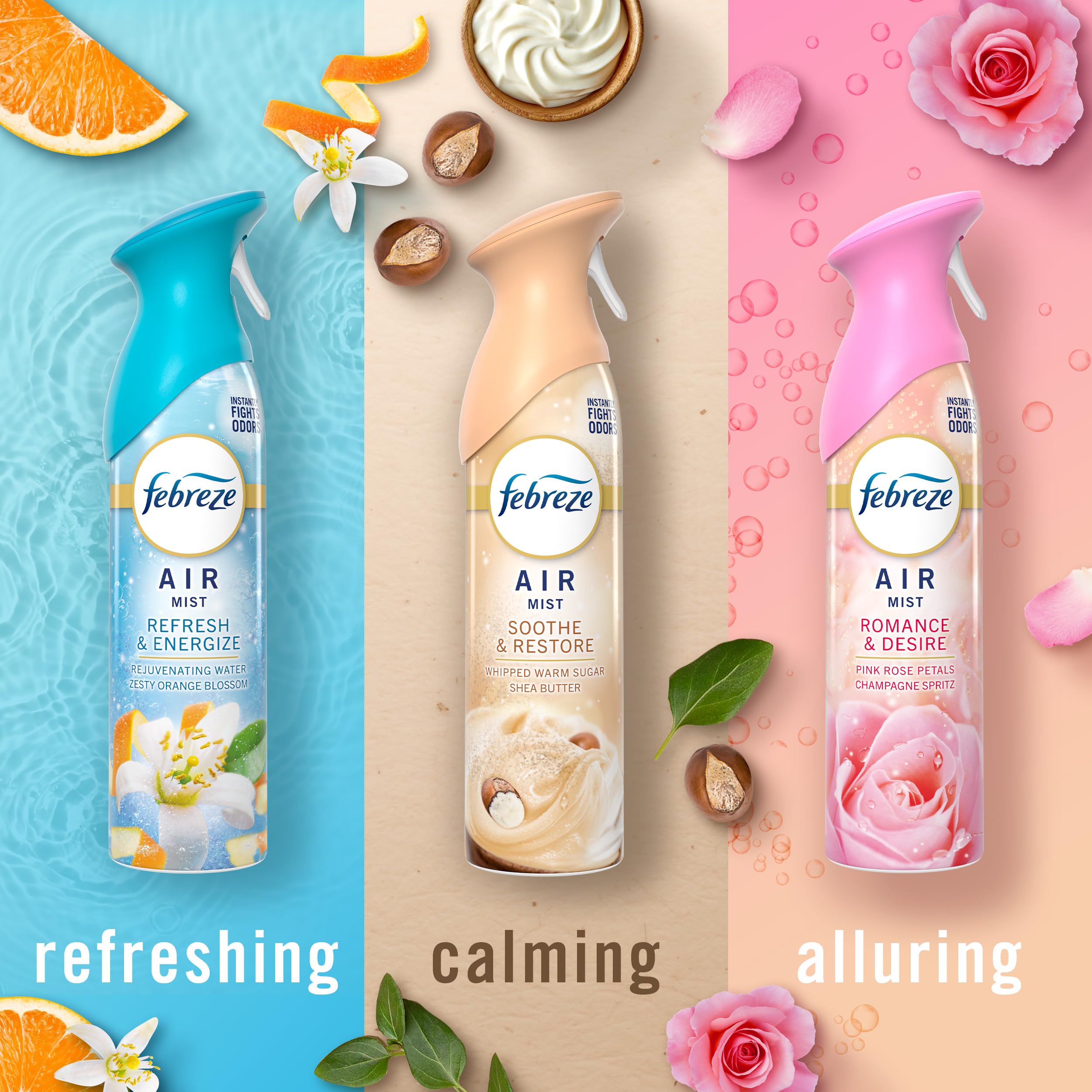 Febreze Air Mist Mood Mix living room usage enhances mood with a refreshing aroma