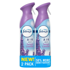 Febreze Air Mist Twilight Lavender bottle for a quick room refresh