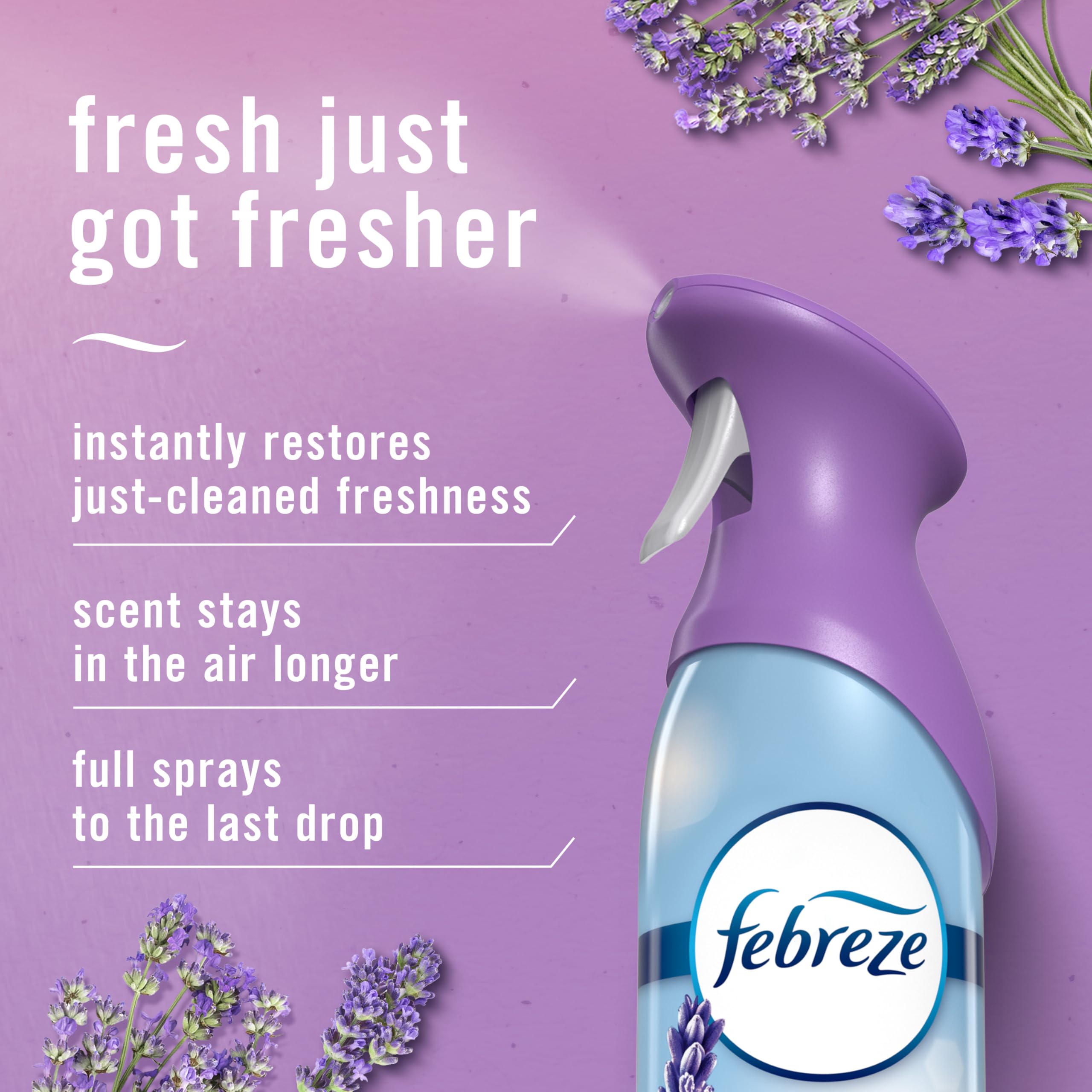 Febreze Air Mist Twilight Lavender in a bright living room setup