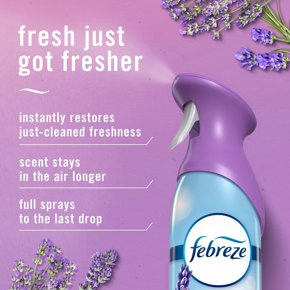 Febreze Air Mist Twilight Lavender in a bright living room setup