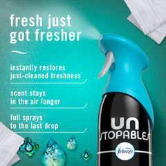 Three-pack of Febreze Air Mist Unstopables Fresh on display.