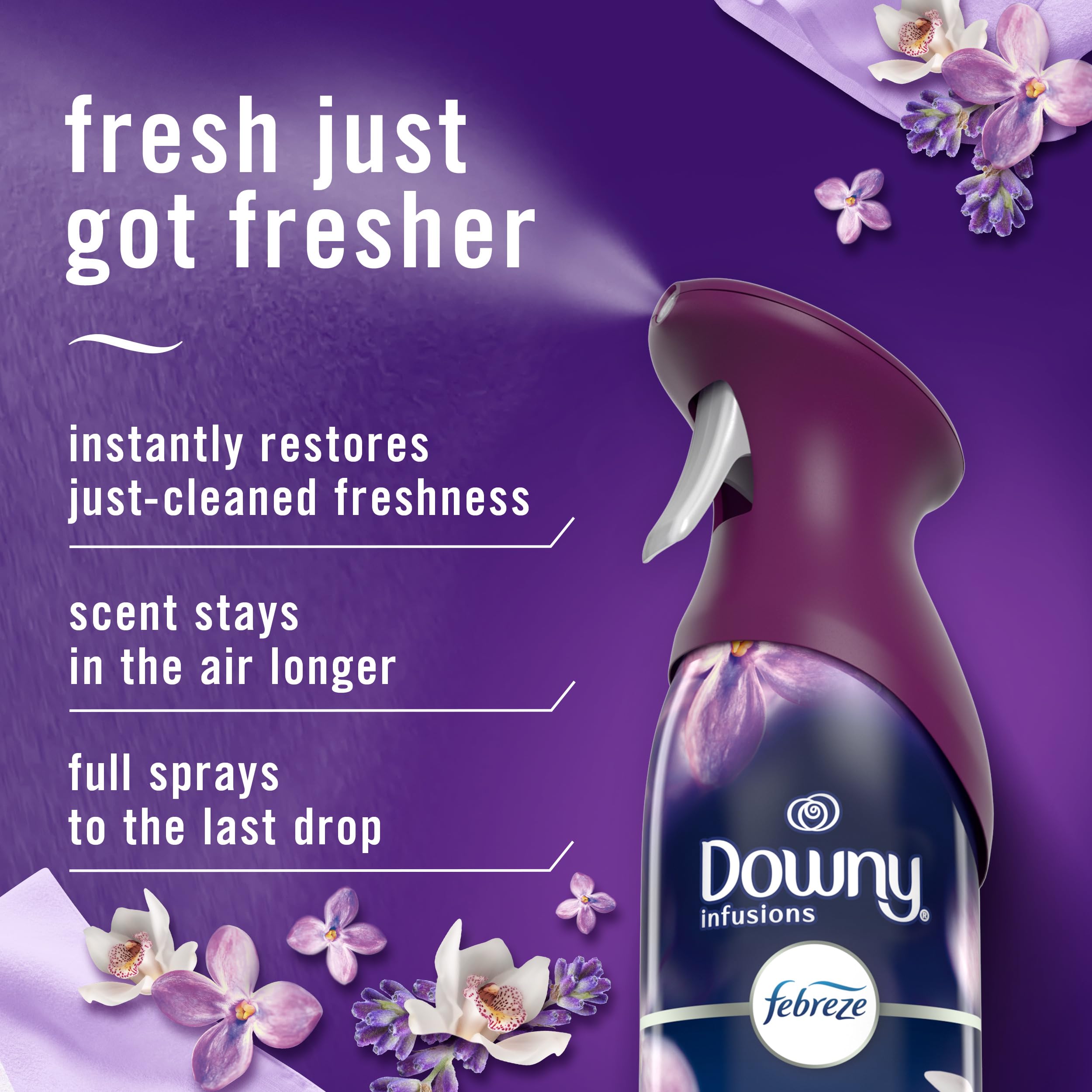 Febreze Air Mist Vanilla Bean scent, warm and inviting for living spaces.