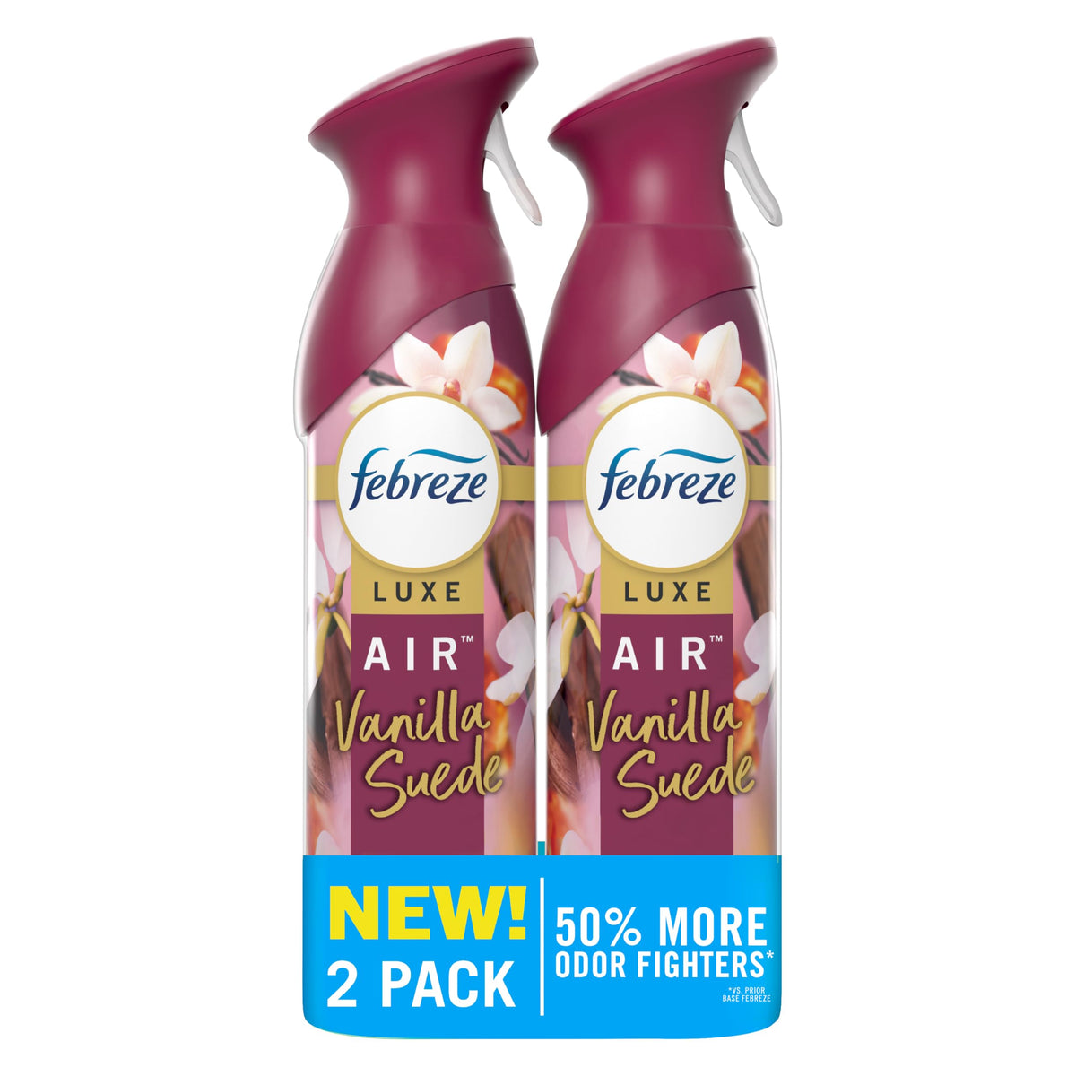 Febreze Air Mist Vanilla Suede bottle ready for quick room refresh.