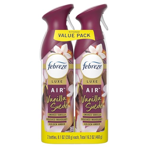 Febreze Air Mist Vanilla Suede two-pack offers value and convenience.