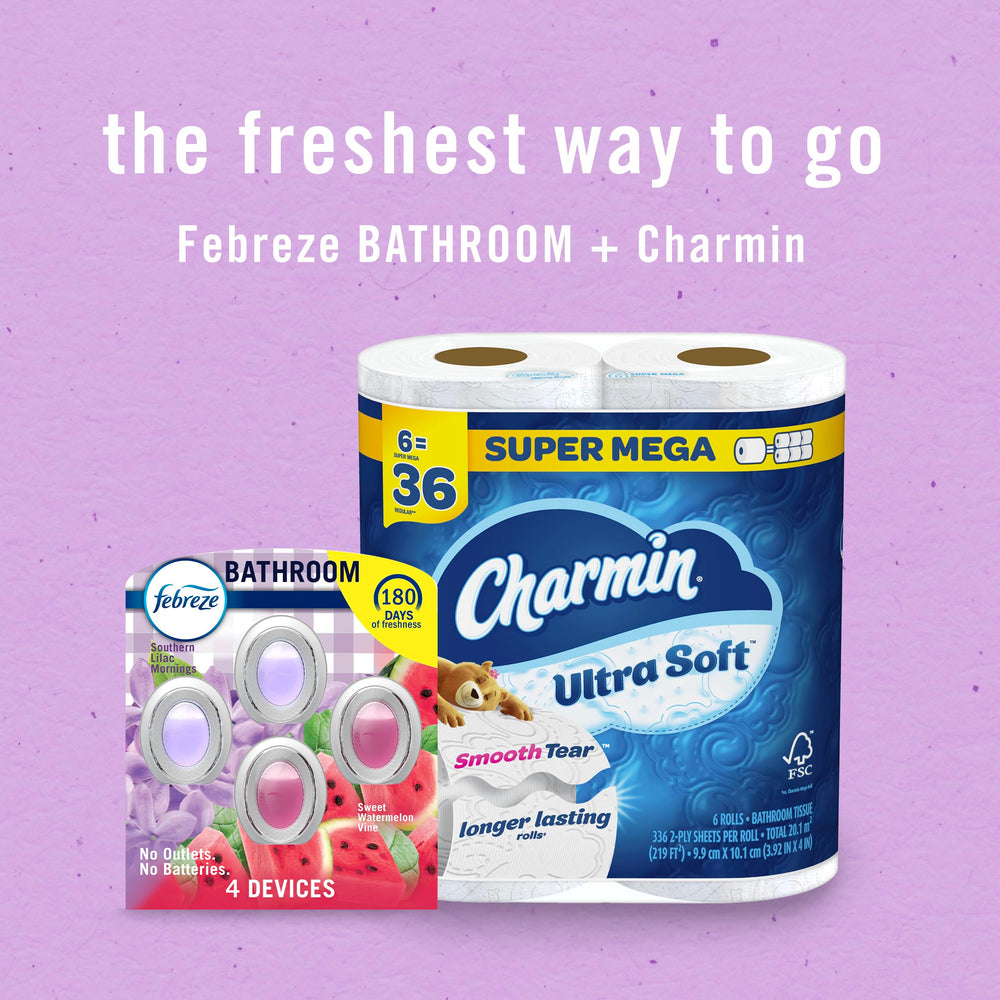 Febreze Bathroom no-outlet-needed design simplifies refreshing small spaces.