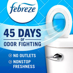 Febreze bathroom air freshener compact design for quick placement and continuous scent.
