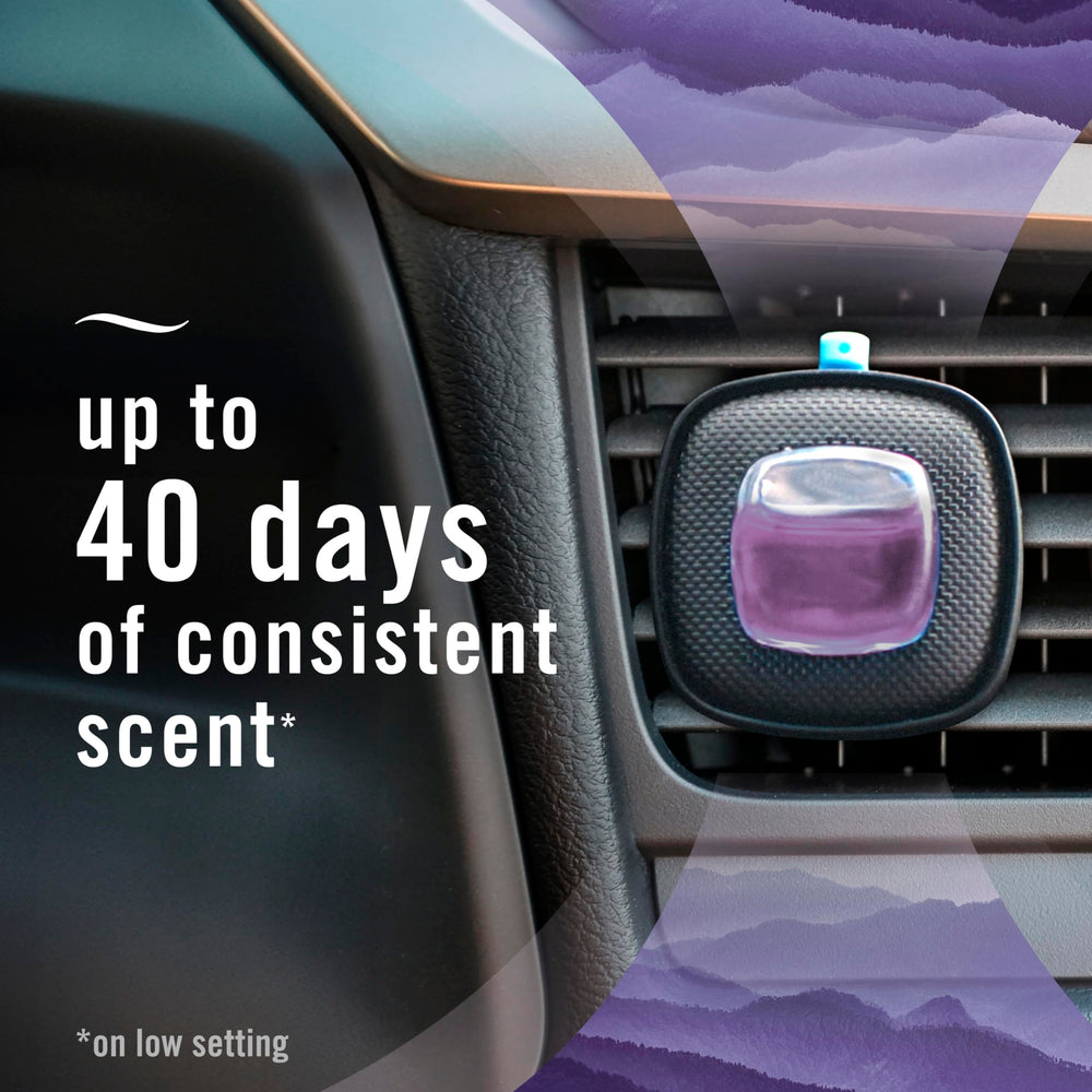 Febreze Car Mountain adjustable-nozzle clip lets you tailor intensity.