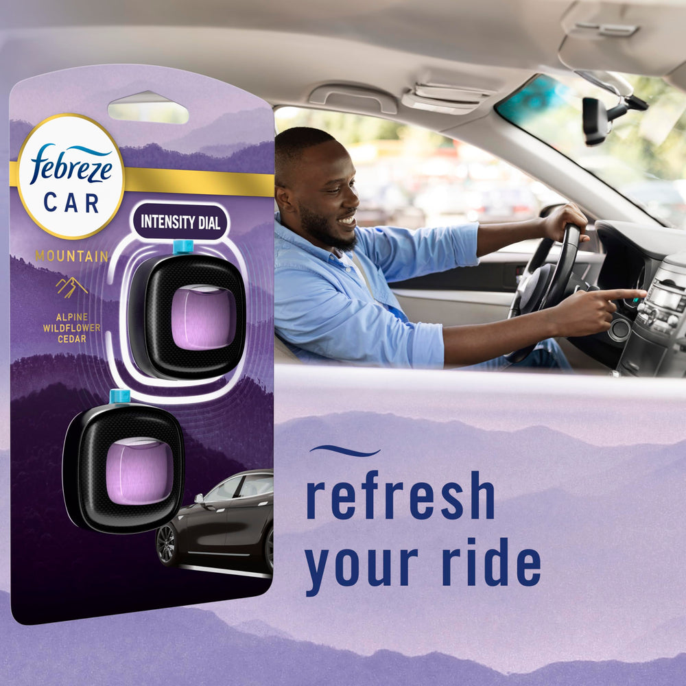 Febreze Car Mountain luxe packaging supports easy gifting.