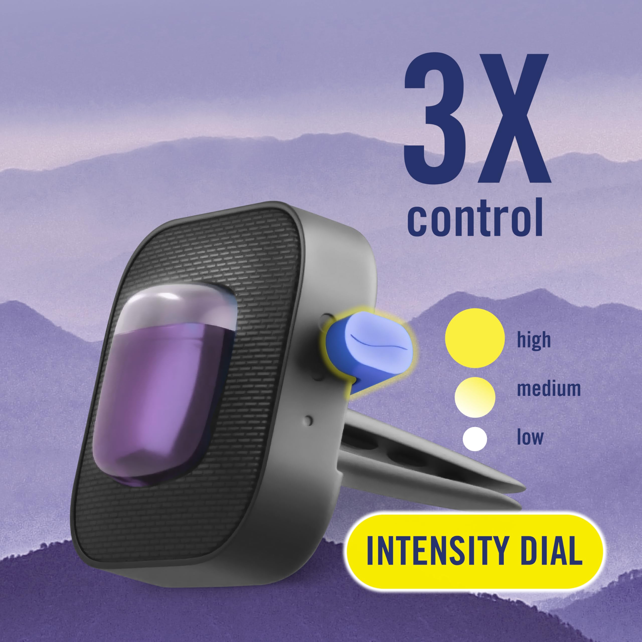 Febreze Car Mountain odor-control clip helps manage in-car smells.