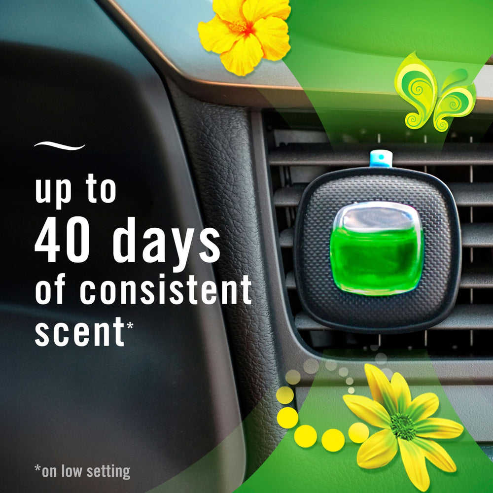 Vent clip provides even diffusion for uniform scent in the car interior