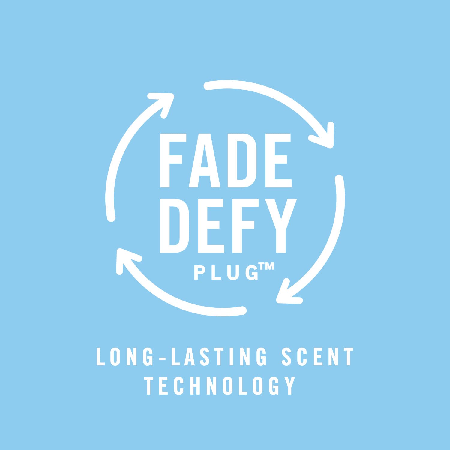 Febreze Fade Defy Plug Apple Mango Sunshine refill, LED indicator shows refill status