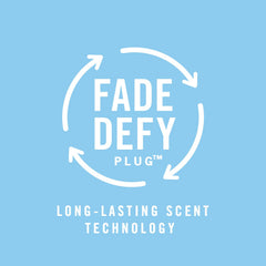 Febreze Fade Defy Plug Apple Mango Sunshine refill, LED indicator shows refill status