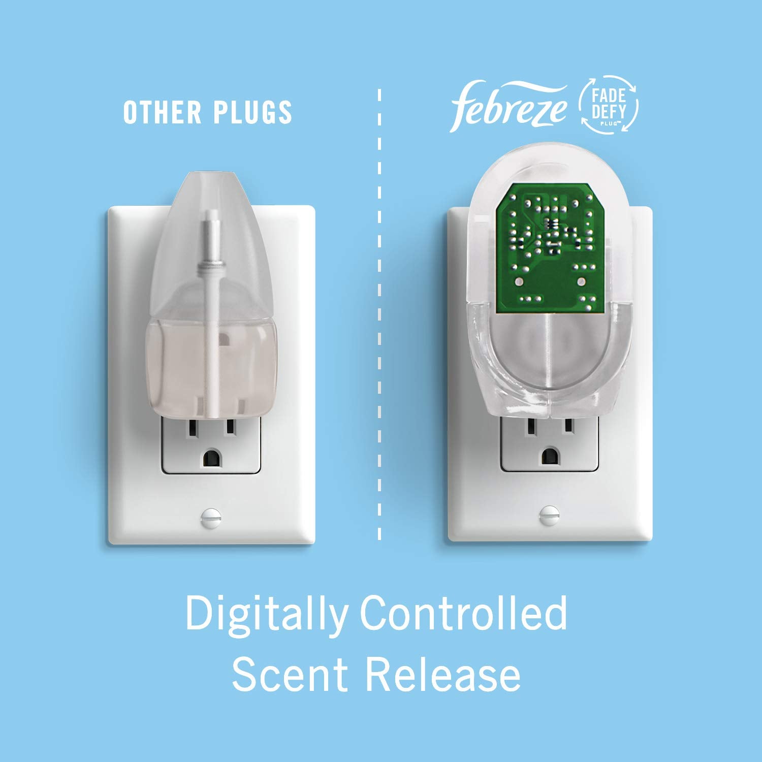 Febreze Fade Defy Plug Apple Mango Sunshine refill, fights lingering odors gracefully