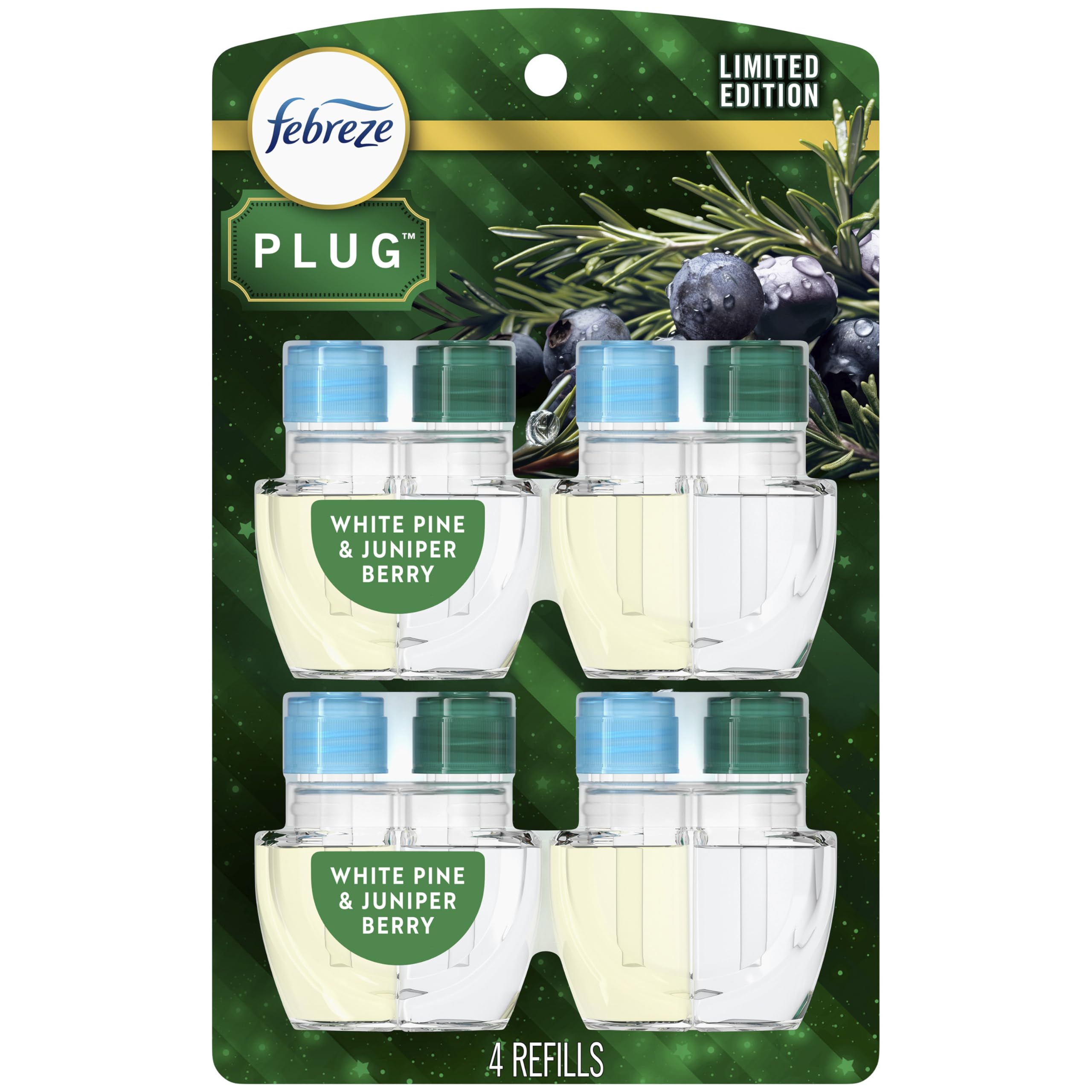 Febreze Fade Defy Plug with White Pine & Juniper Berry refill for steady fragrance