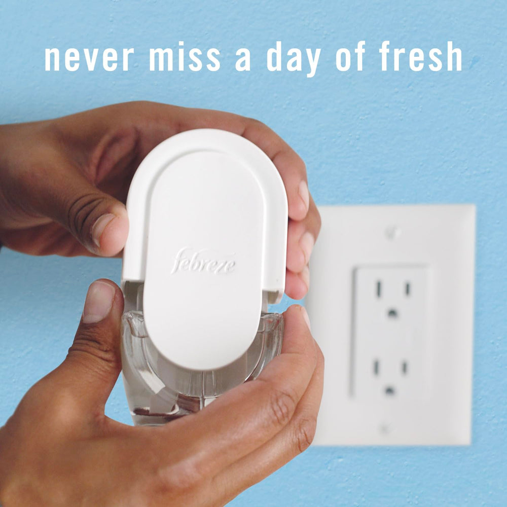 Febreze refill-packaging image demonstrates four scented oil refills for lasting coverage