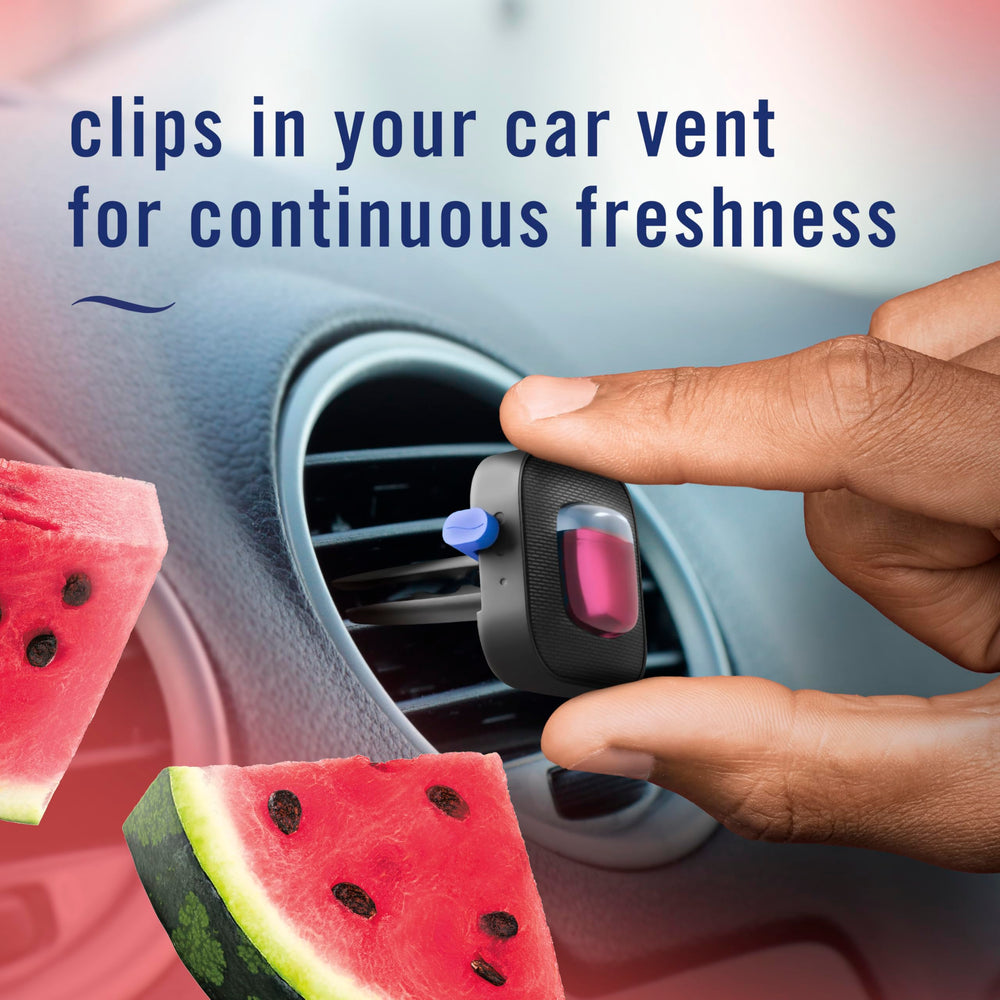 Febreze long-lasting car scent lasts up to 40 days on low.