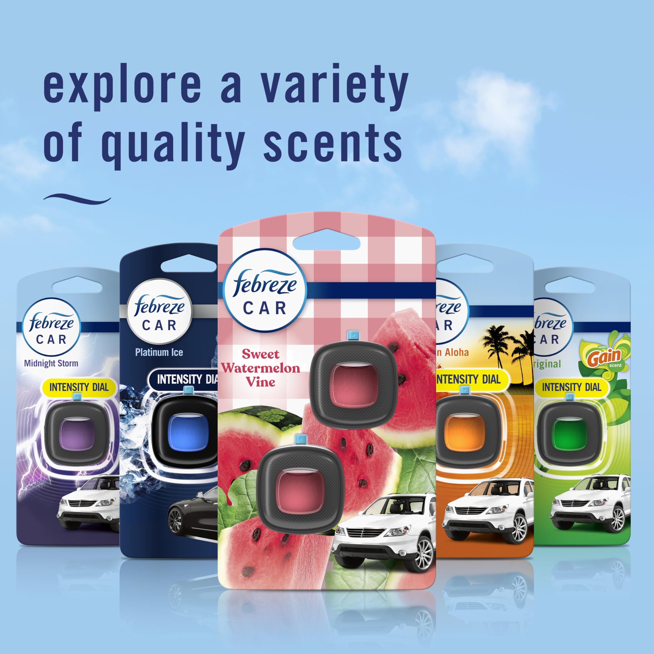 Febreze odor-fighter formula helps reduce car smells on the go.
