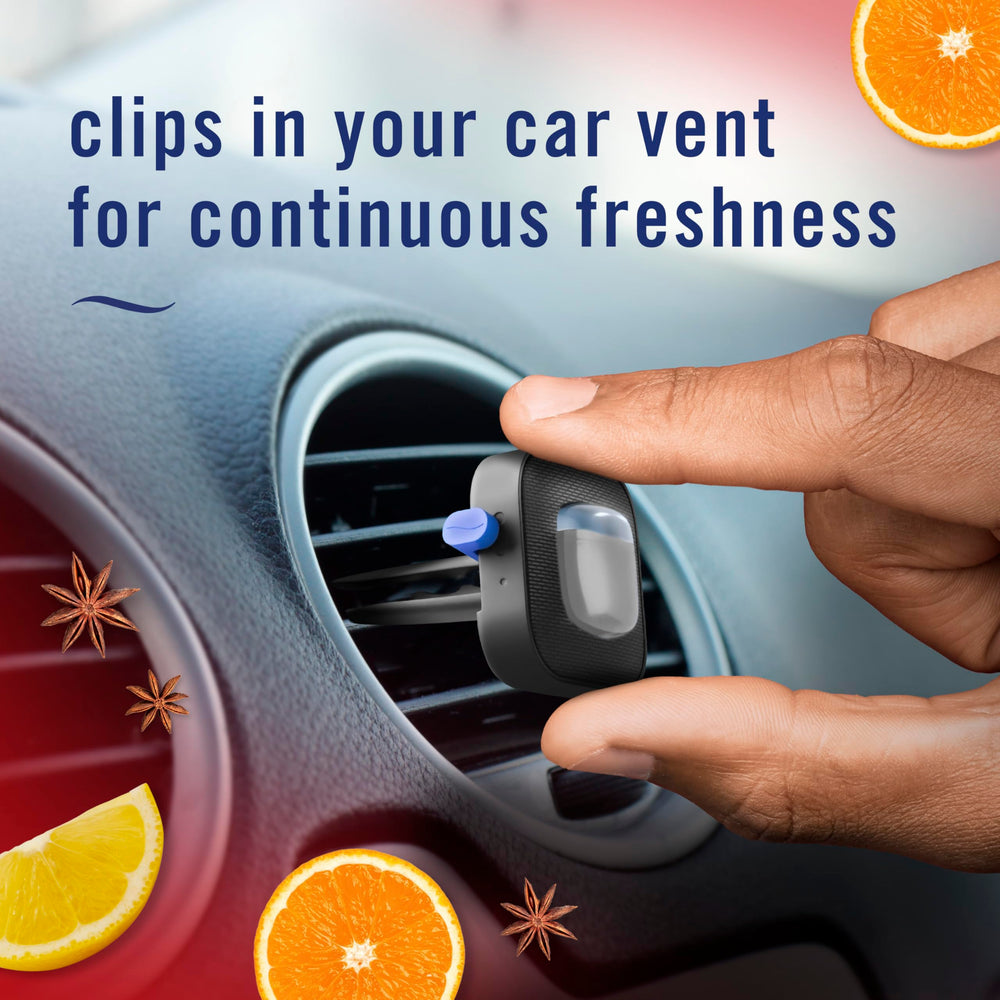 Febreze Old Spice Fiji vent clip closeup on compact cartridge