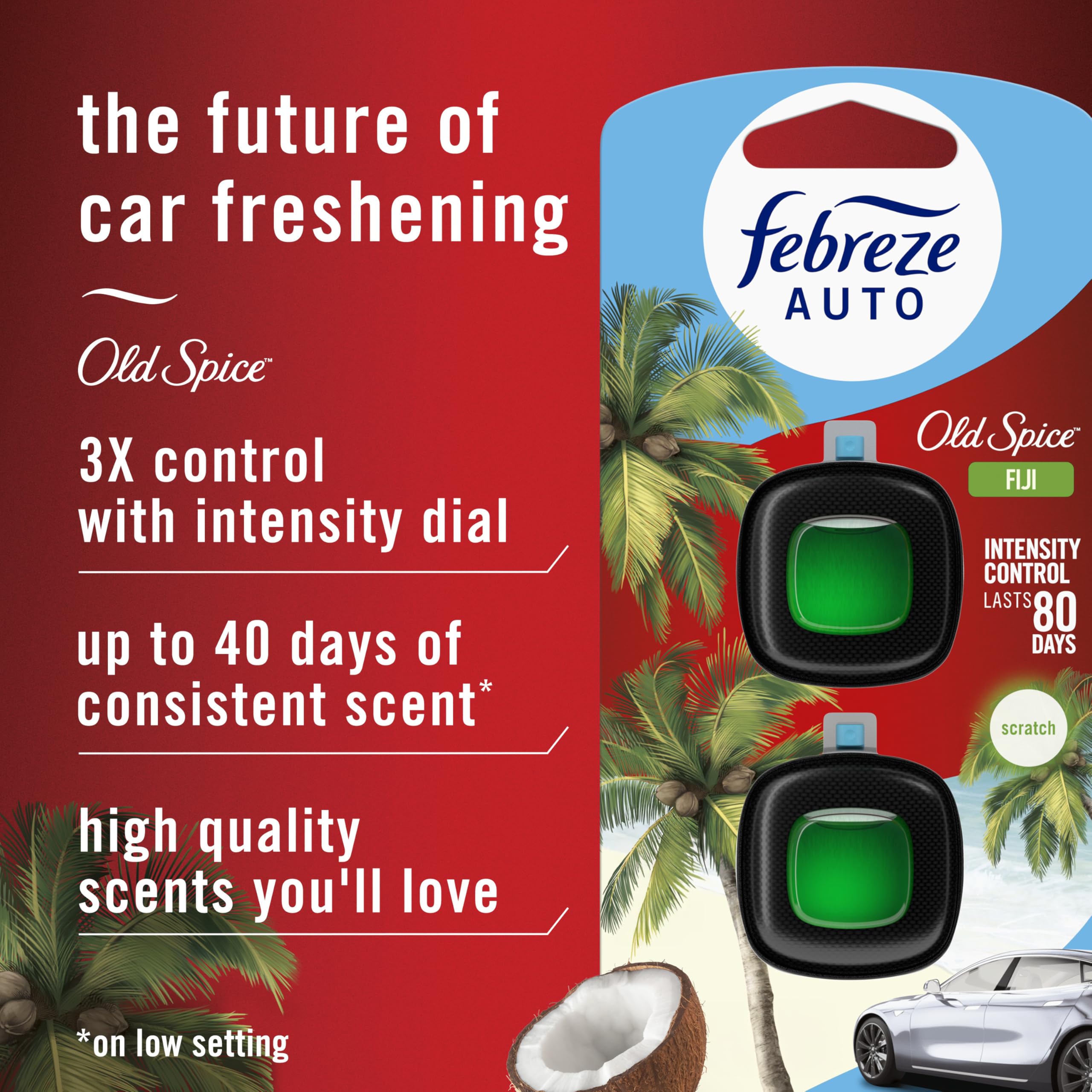 Febreze Old Spice Fiji vent clip installed in-vent for even fragrance spread
