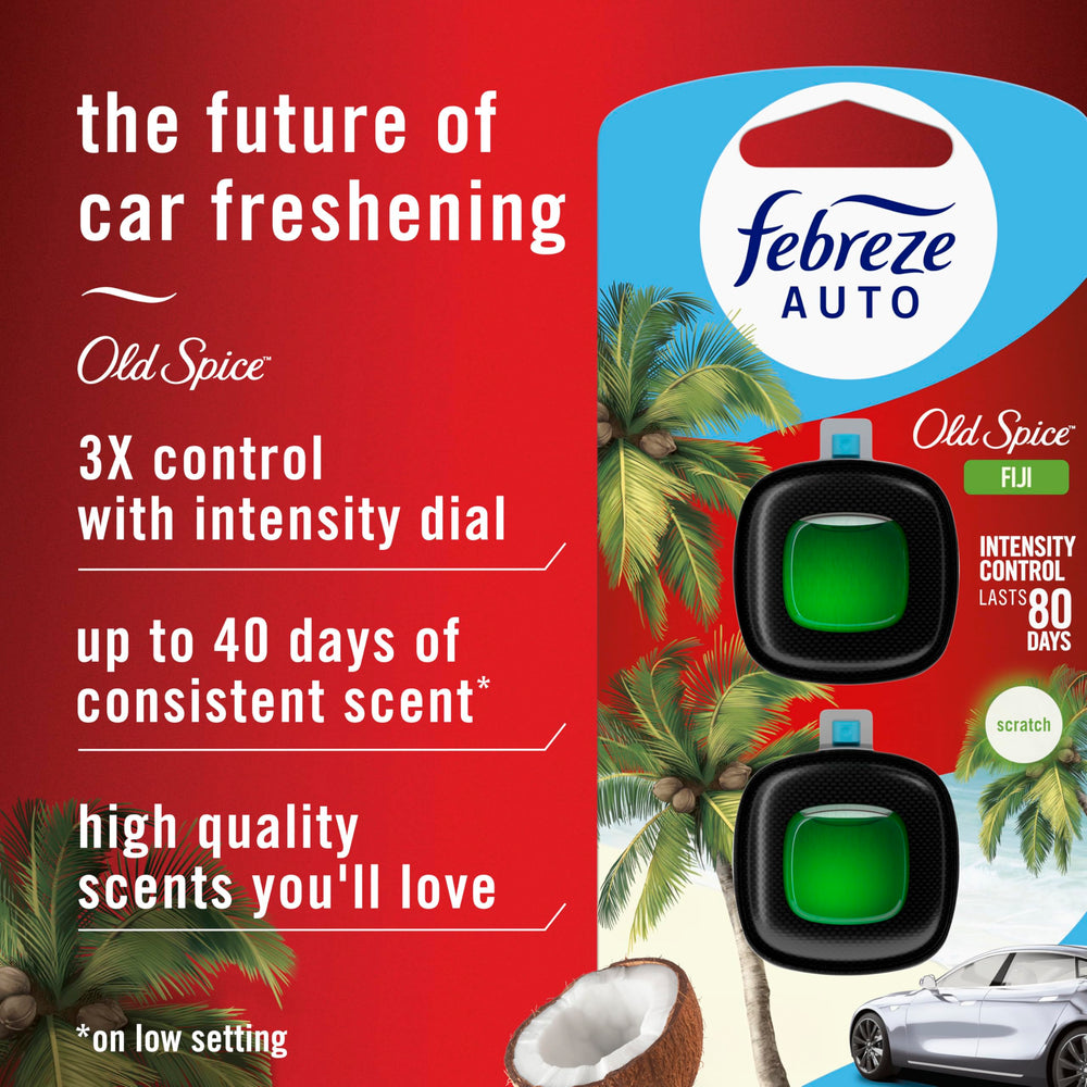 Febreze Old Spice Fiji vent clip installed in-vent for even fragrance spread