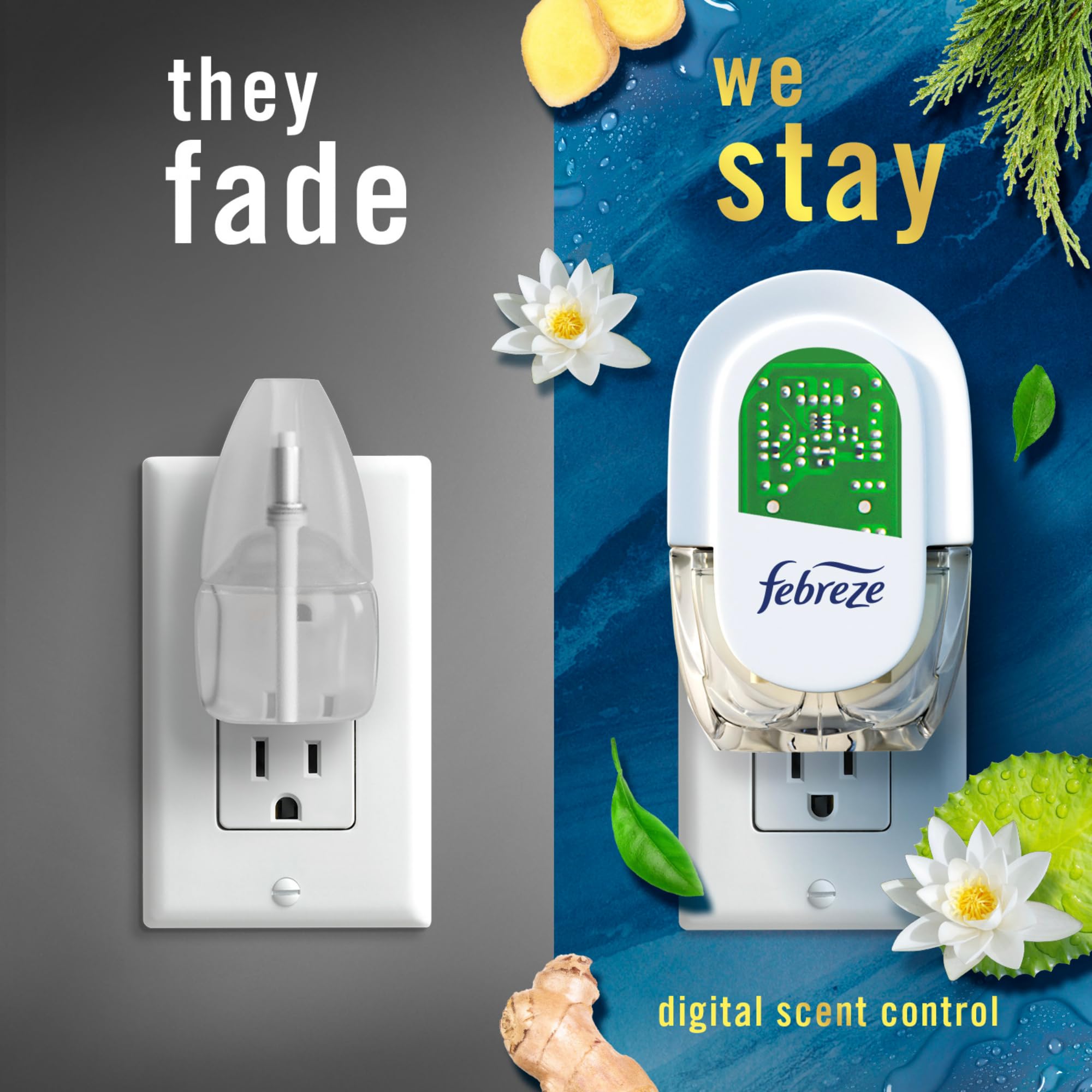 Febreze Plug device indicator light signals fragrance status
