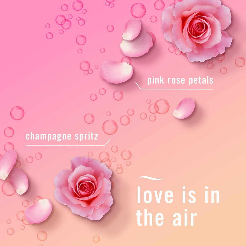 Febreze Romance & Desire pillows and quilts refreshed with a clean aroma.