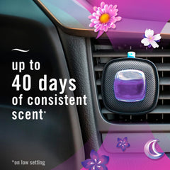 Febreze steady-release technology provides lasting fragrance in the car.