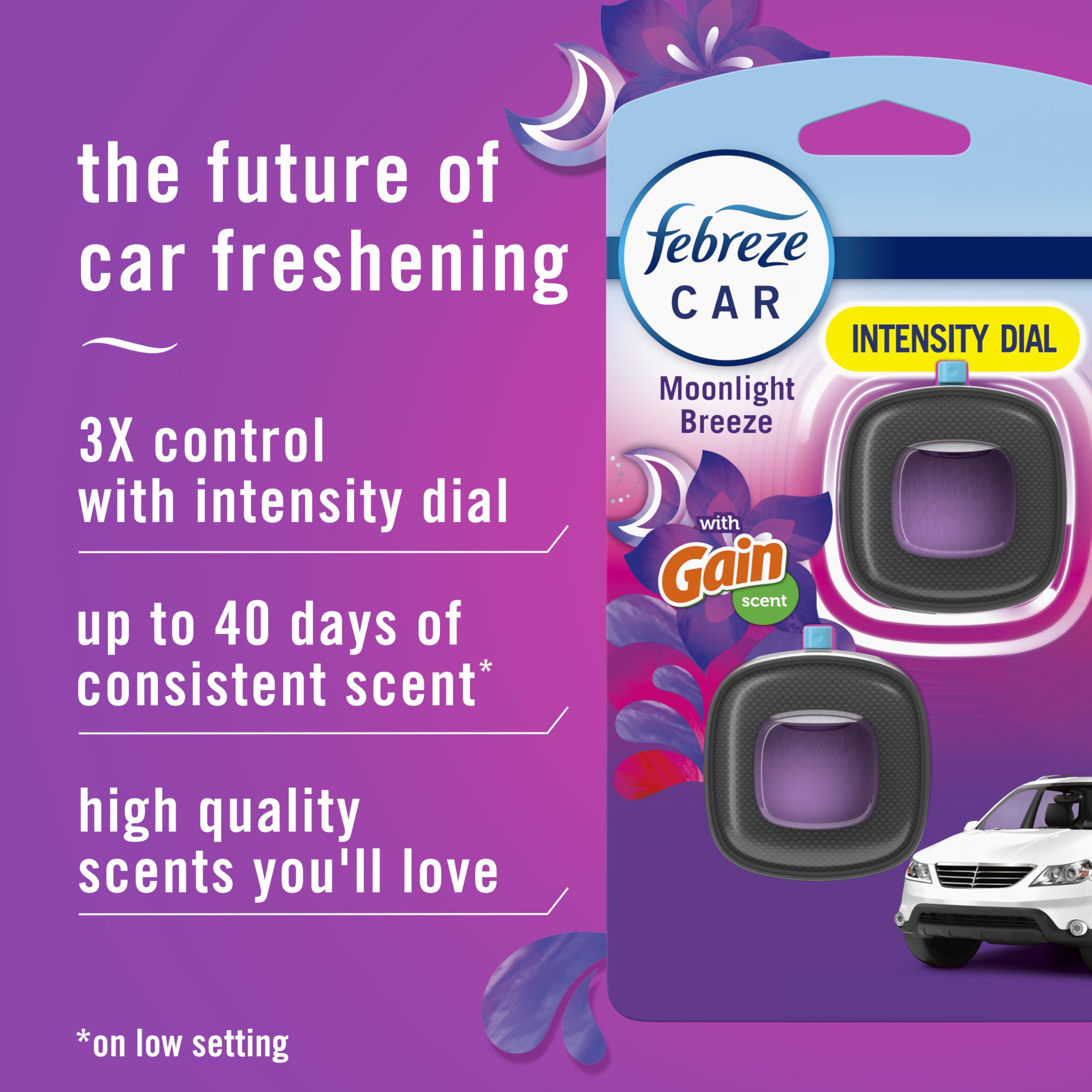 Febreze storage case keeps extra clips fresh and organized.