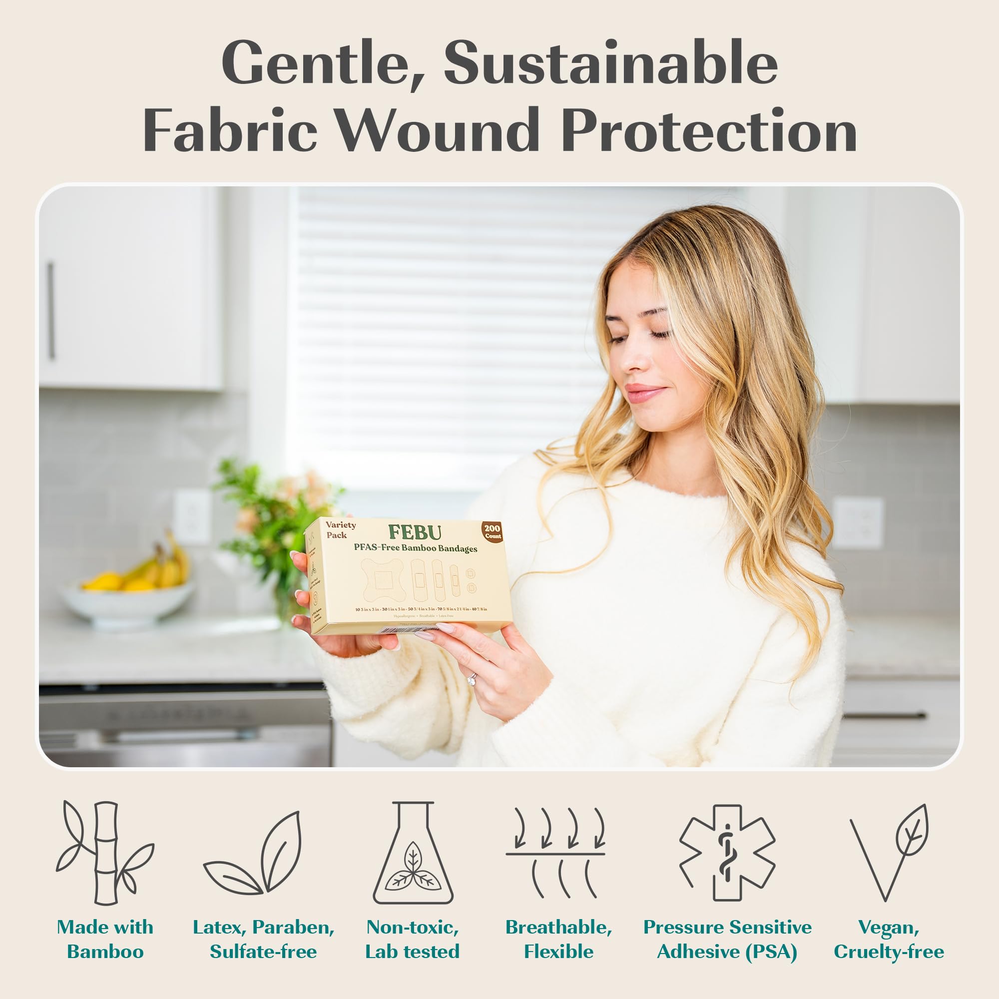 FEBU bamboo bandage biodegradable material showcased for eco-friendly use