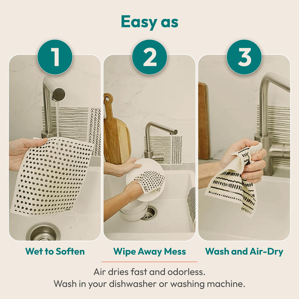 FEBU USA designed dishcloths reflecting quality and practical home cleaning.