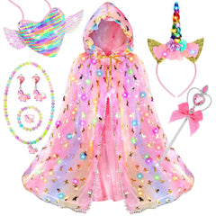 Fedio princess dress with unicorn cape glows for magical, imaginative play.