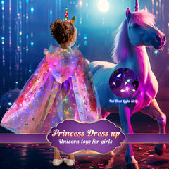 Fedio unicorn wand included for imaginative princess adventures.