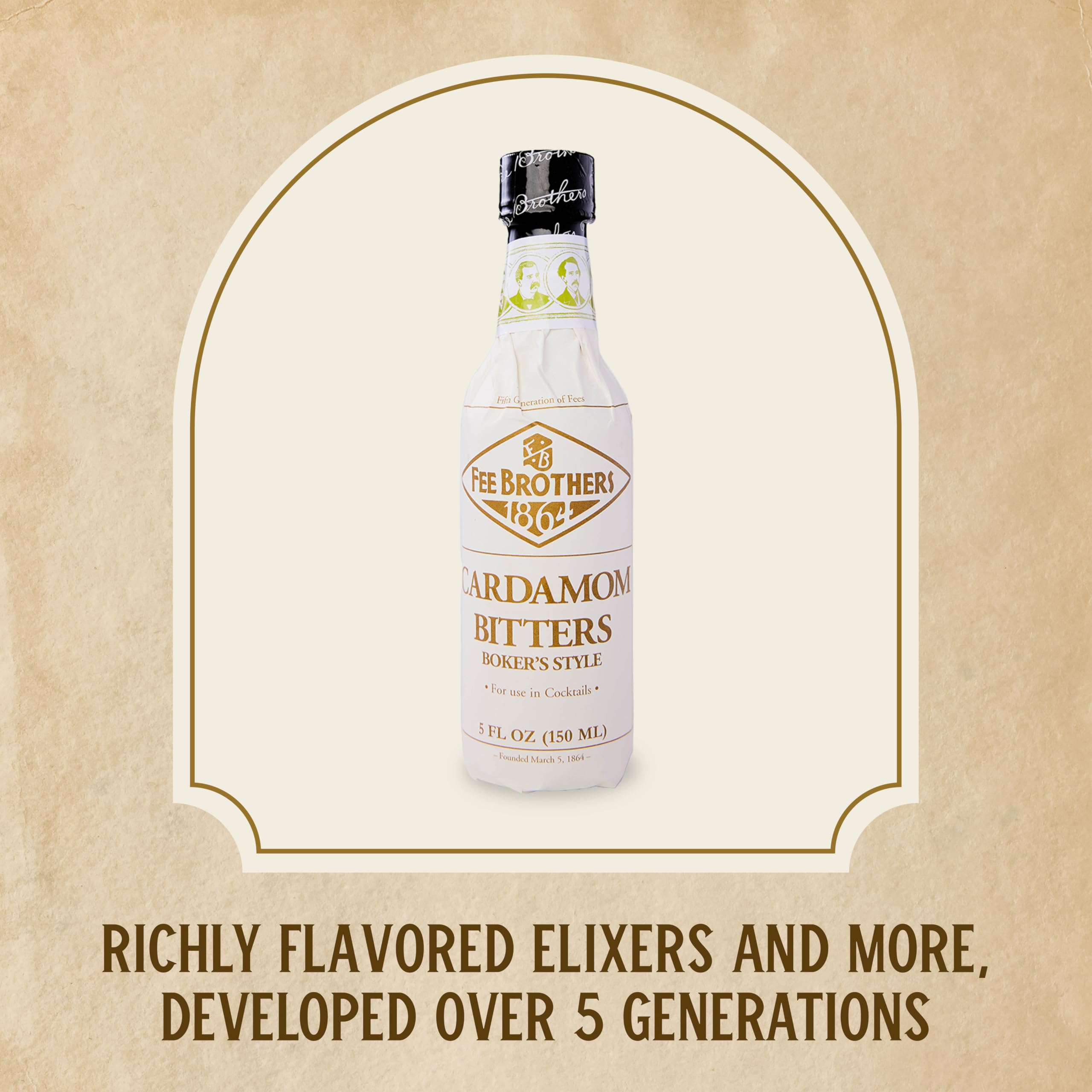 Fee Brothers Cardamom Bitters proportional dash highlights aroma.