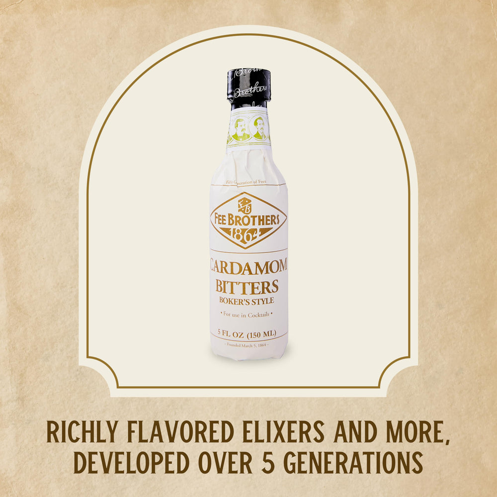 Fee Brothers Cardamom Bitters proportional dash highlights aroma.