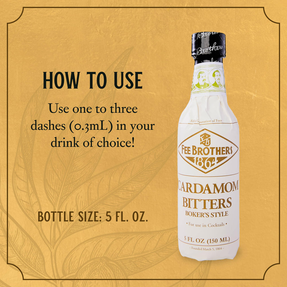 Fee Brothers Cardamom Bitters old fashioned glass ready for classics.