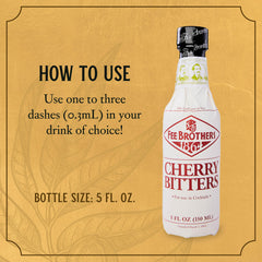 Chilled cocktail featuring Fee Brothers Cherry Bitters with cherry aroma.