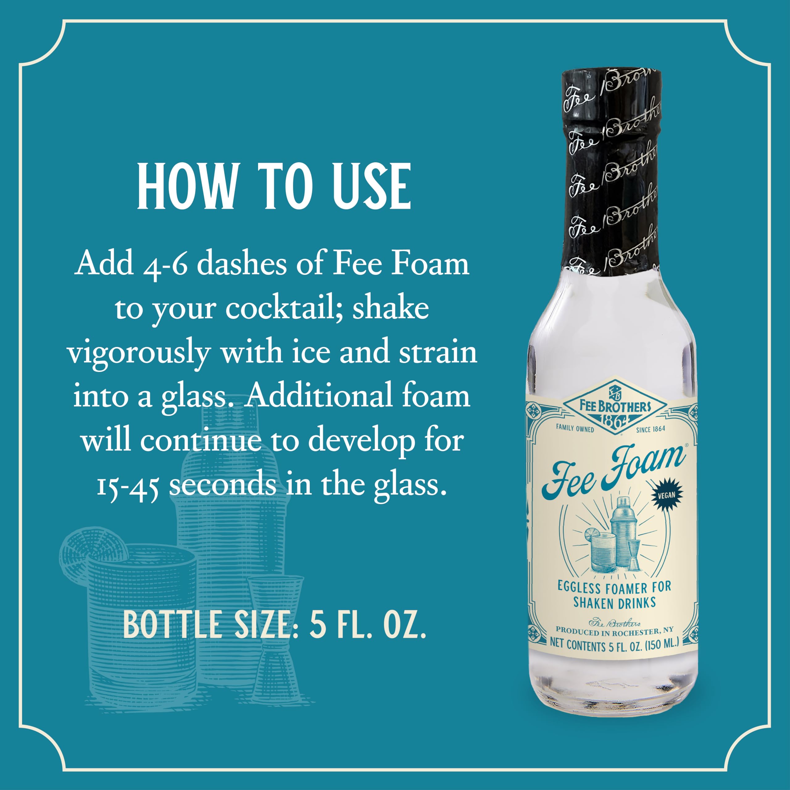 Fee Foam vegan-friendly formula suits dairy-free cocktails and mocktails.