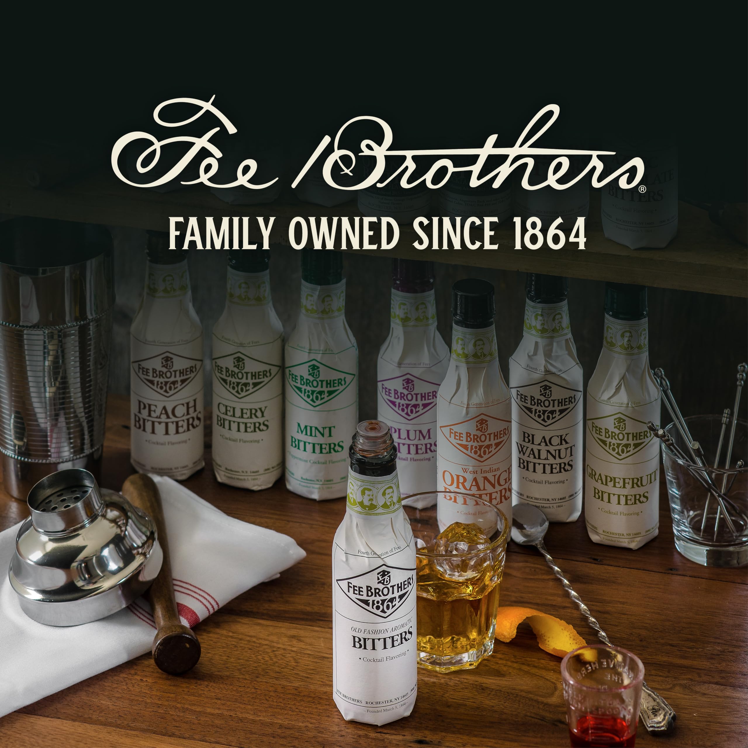 Amaretto-inspired cocktail garnished with Fee Brothers Bitters