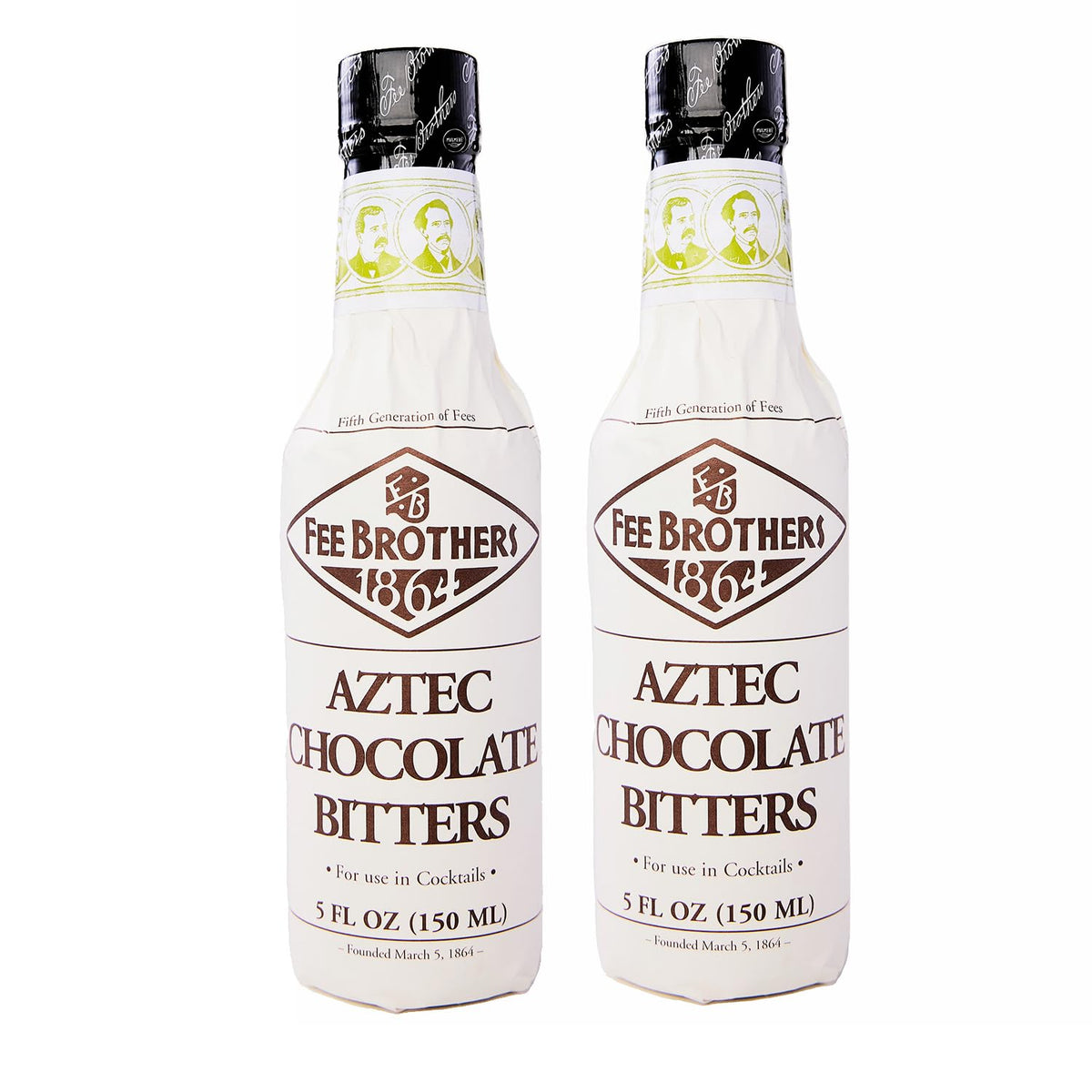 Fee Brothers Aztec Chocolate Bitters bottle adds depth and aroma to cocktails.