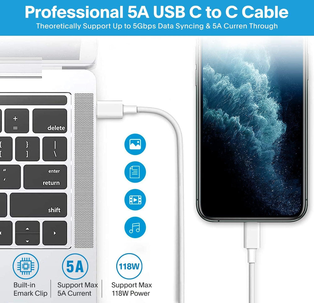 Long six point six foot cable for flexible desk-to-outlet reach