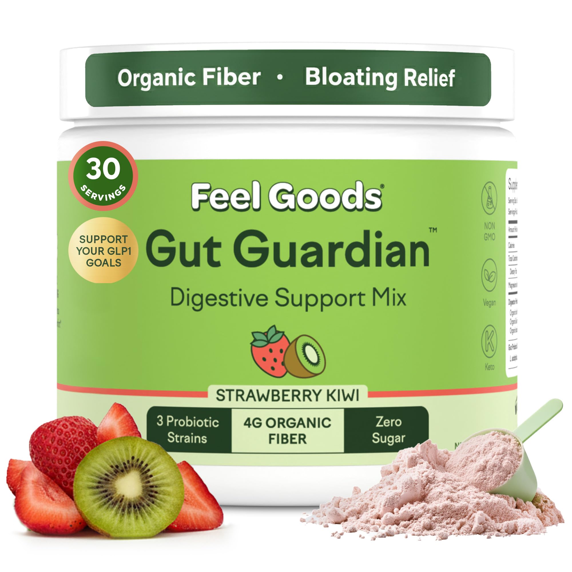 Feel Goods Gut Guardian strawberry kiwi powder pack for daily digestion support.