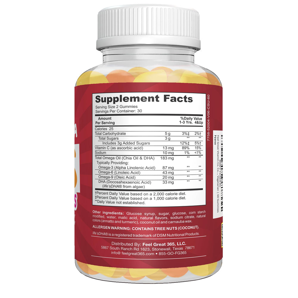 Feel Great Vitamin Co omega rich gummies may support brain and eye health
