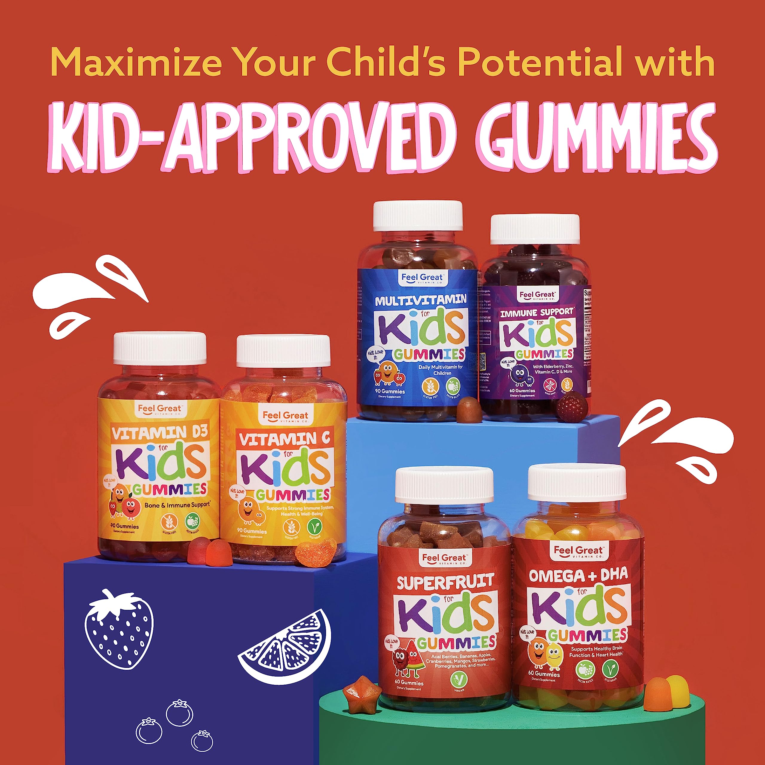 Feel Great Vitamin Co vegetarian gummies provide a plant based daily vitamin option