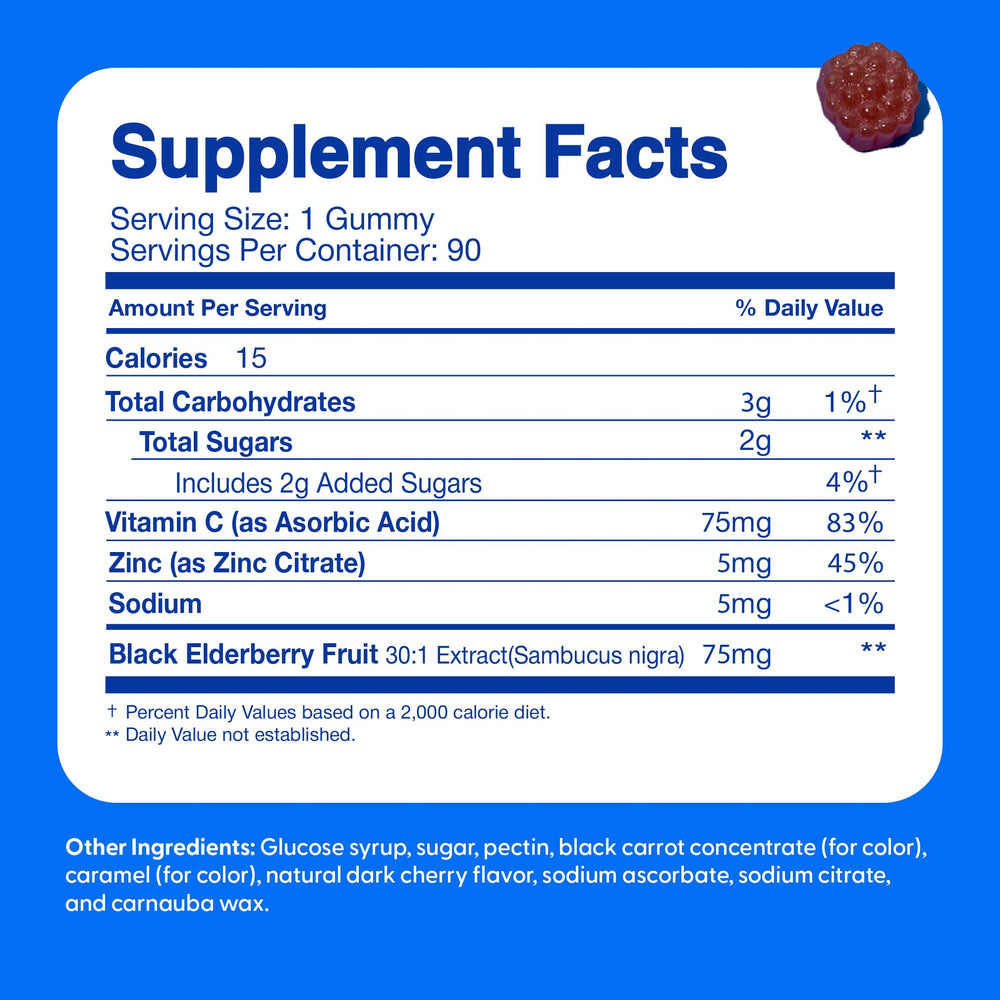 The Feel Great Vitamin Co. elderberry gummies for kids gluten-free formula.